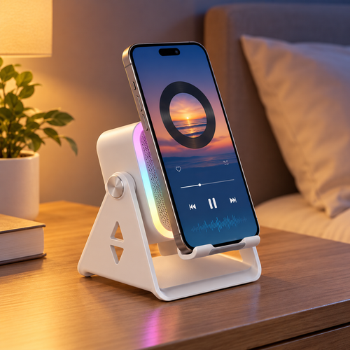 2-in-1 Bluetooth Speaker & Phone Stand with RGB Light